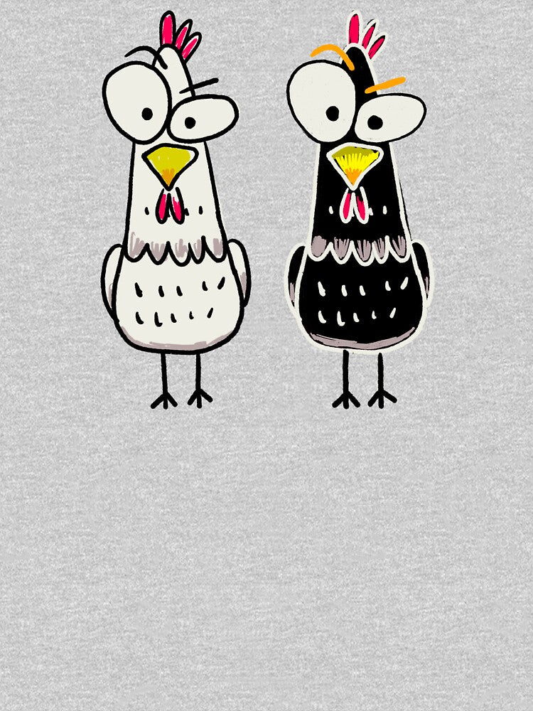Chicken Society: Amazed Black and White Chickens by IdinDesignShop