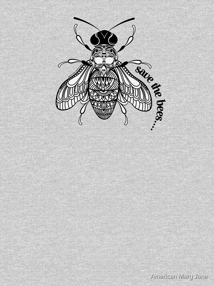Save the Bees skull design by AMJ by American Mary Jane