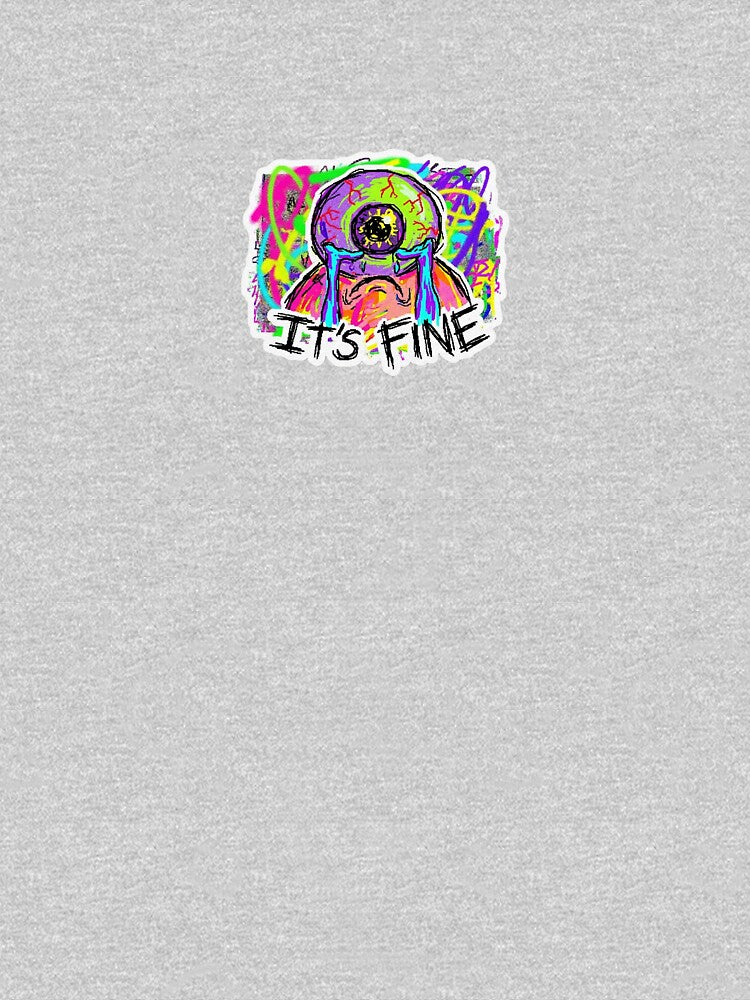 Chaotic MS Paint Style Crying Eyeball Monster Sticker It's fine by Magimel