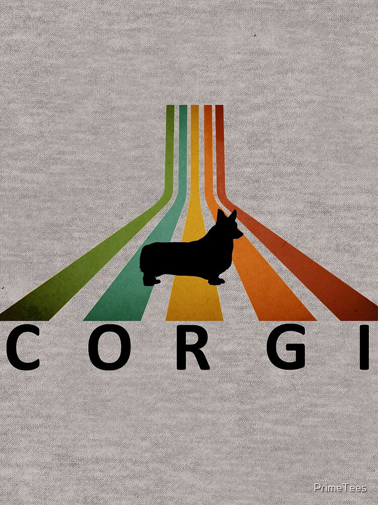 Retro Corgi Vintage Art Design Funny T-shirt by PrimeTees