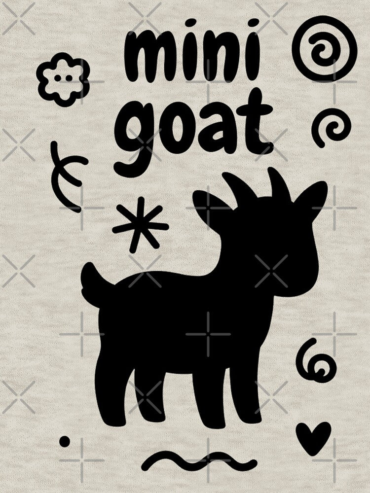 Minimal Mini Goat Art  Clean Goat Graphic Farm Fans by GrumpySableye