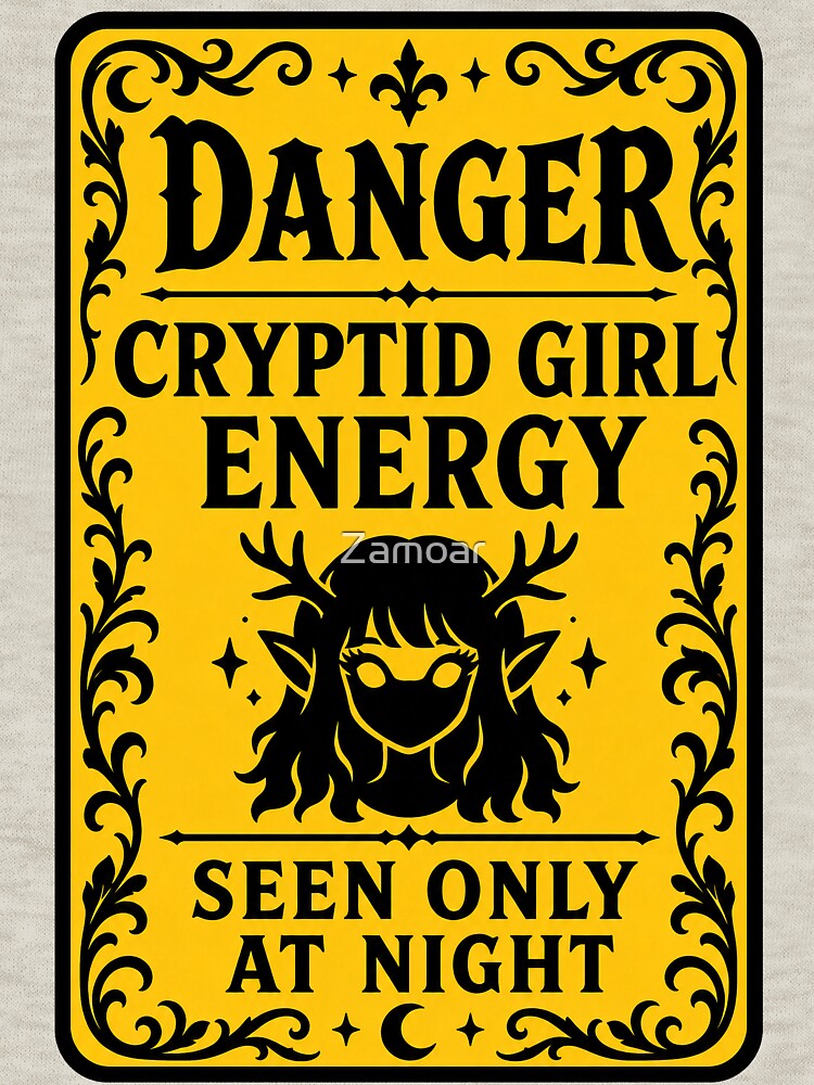 ⚠️ Cryptid Girl Energy – Seen Only at Night by Zamoar