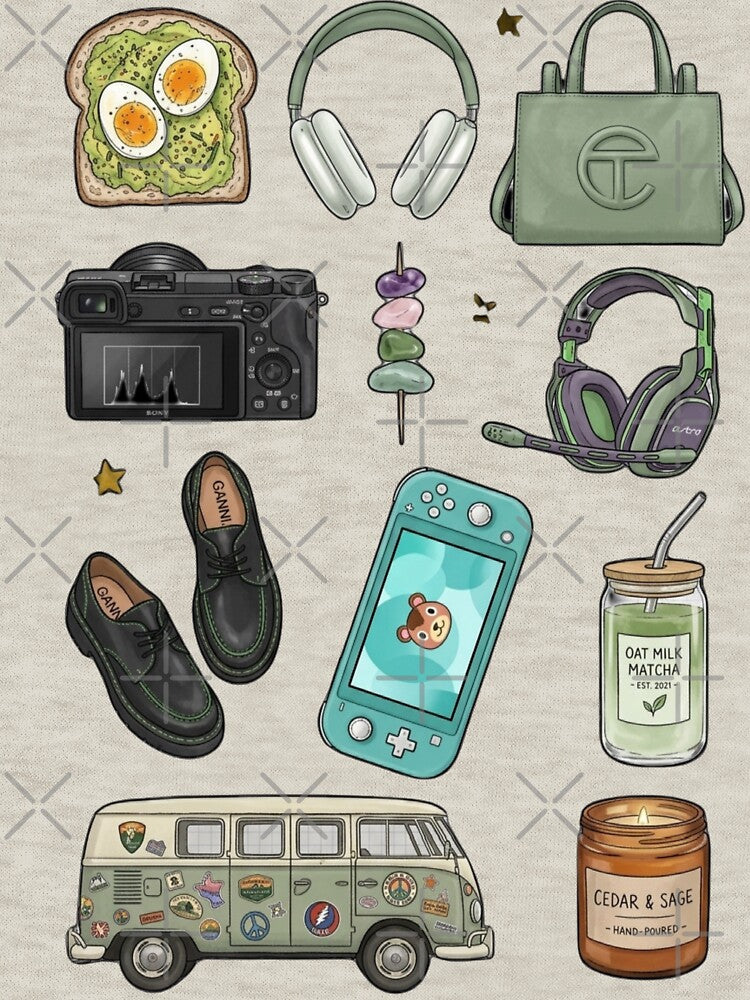 Sage Green Aesthetic Lifestyle Collage - Matcha & Cozy Vibes by QuietLines17