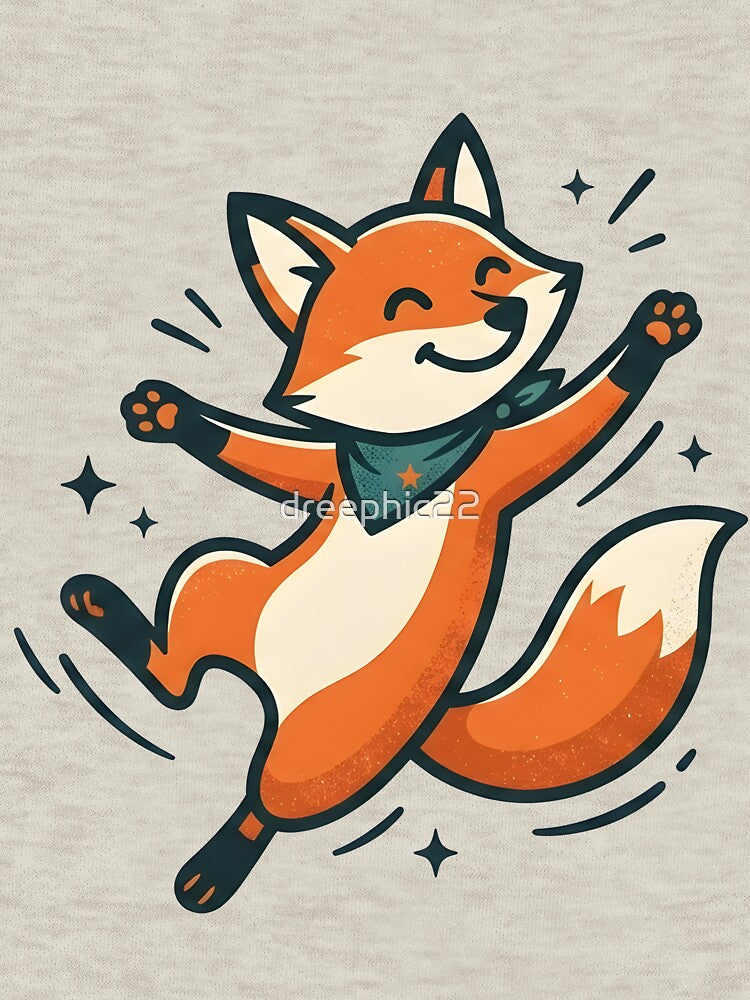 Playful Minimalist Fox Mascot Retro Cartoon by dreephic22