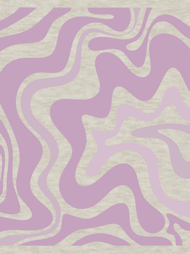 Retro Liquid Swirl Abstract Pattern in Lavender and Cream by kierkegaard