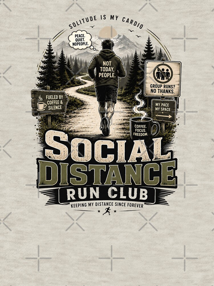 Social Distance Run Club Introvert Runner by pradeepvisuals