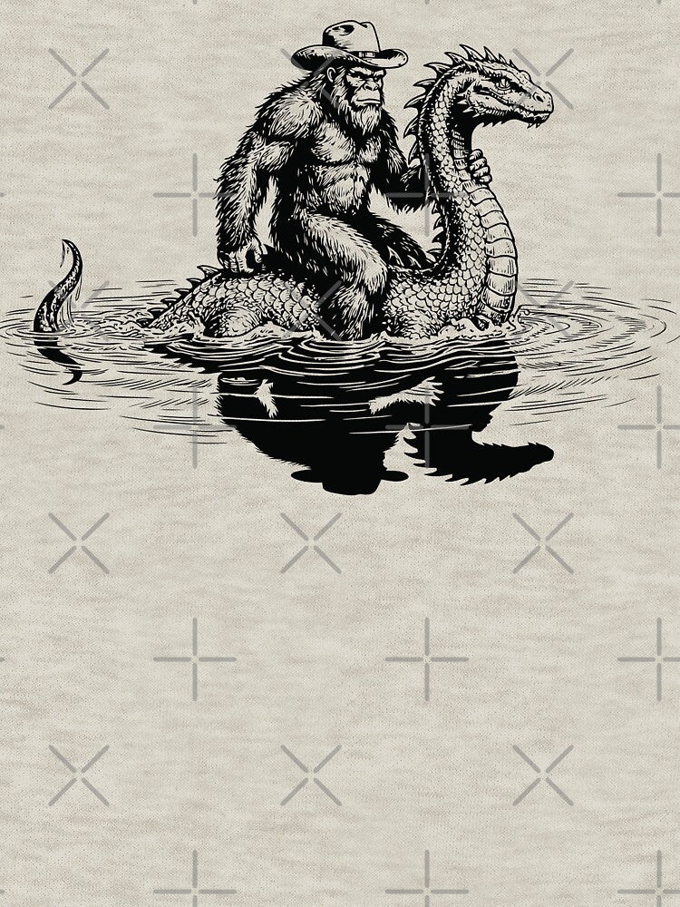 Cowboy Bigfoot Loch Ness Monster Vintage Cryptid by Y-Vibes