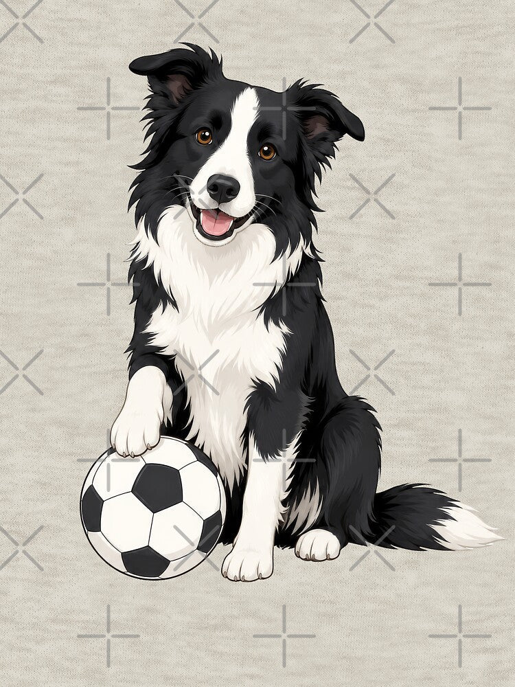 Border Collie Sit Soccer Dog | Cute Futbol Lover by pixiedustpaint