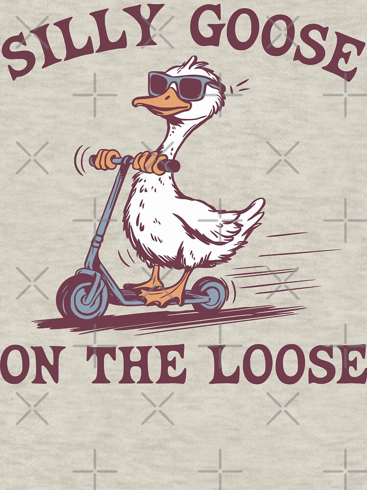 Silly Goose On The Loose Funny Bird Scooting by Y-Vibes