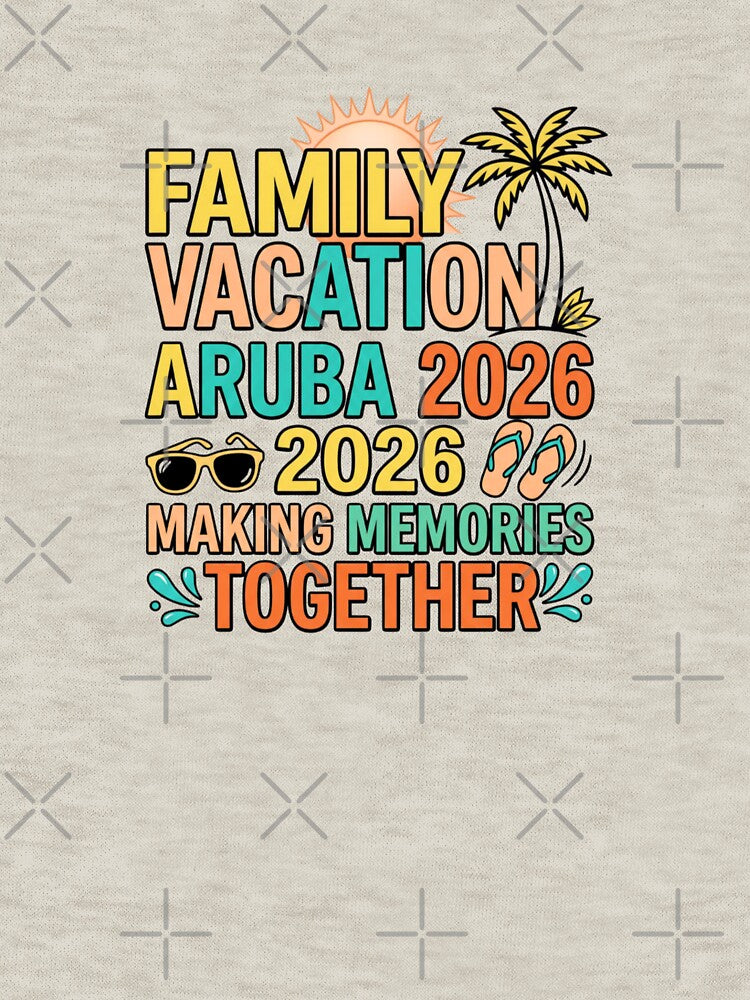 tropical aruba family trip 2026 beach vacation art by ArtDesignTp