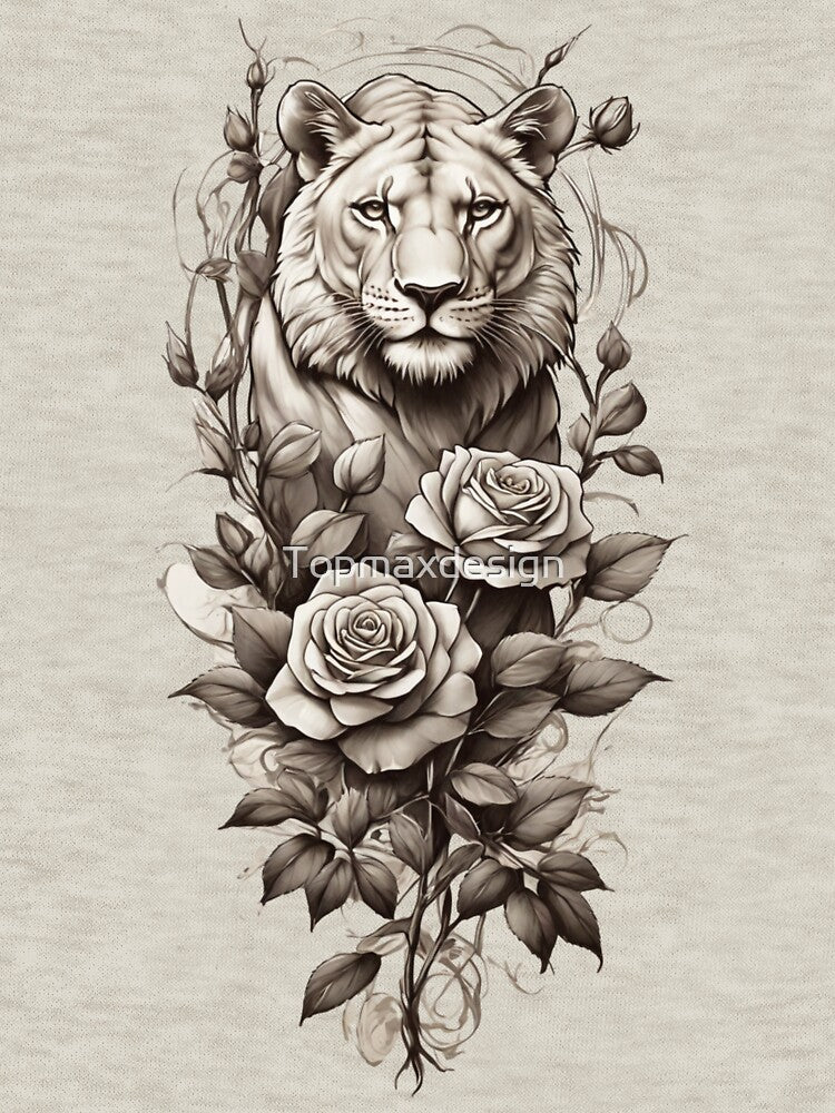Vintage Lion Flowers by Topmaxdesign