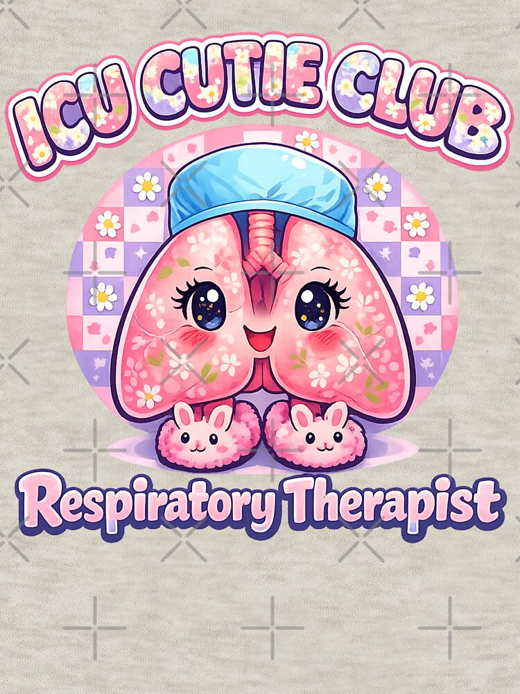Cute Kawaii Lungs Respiratory Therapist ICU Cutie Club Floral Nurse Aesthetic Medical Worker Week Design by ClinicalHubs