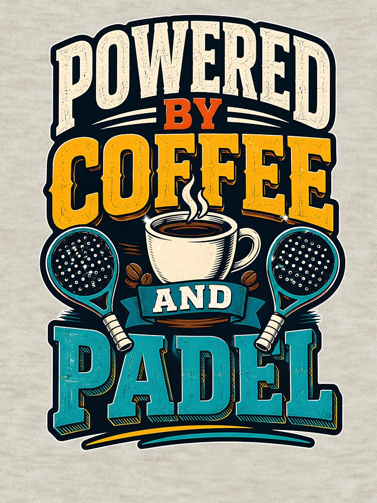 Powered By Coffee And Padel Funny Retro Sport by Mr Lee