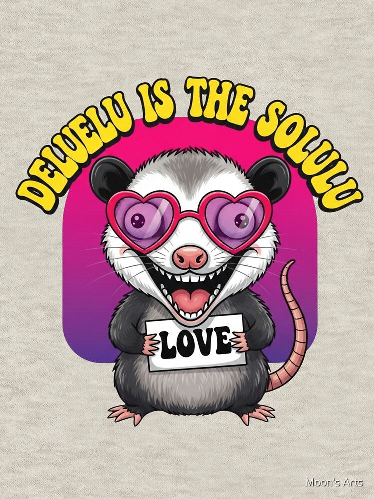 Delulu Is The Solulu Opossum Crazy Eyes Meme by Moon's Arts