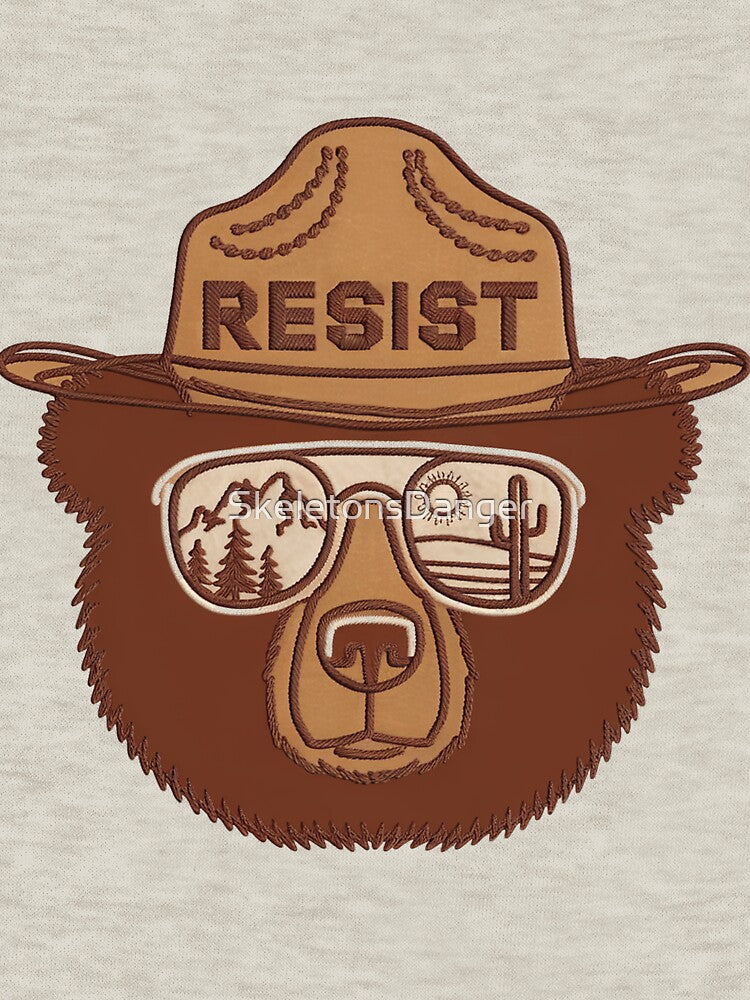Embroidered bear resist - hands off our national parks us alt service save the nature protect forests by SkeletonsDanger