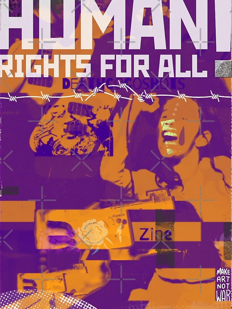 Human Rights Punk Collage Zine Poster – DIY Art by Deathcocoshots