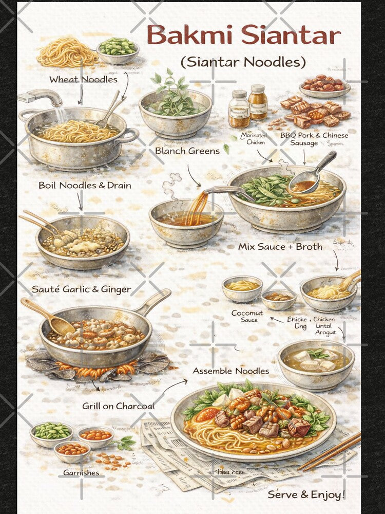 Bakmi Siantar (Bakmi Siantar Asli) – Detailed Illustrated Recipe & Cooking Guide by fishnsteve