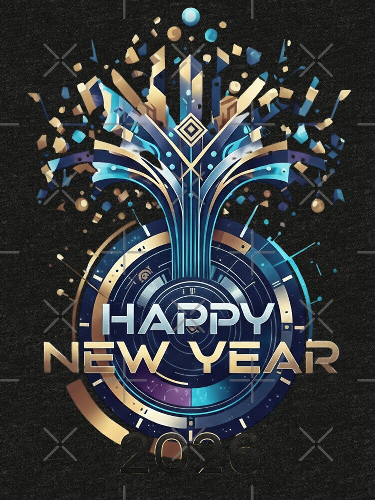 Happy New Year 2026 Modern Futuristic Geometric Design by DisignByPrince