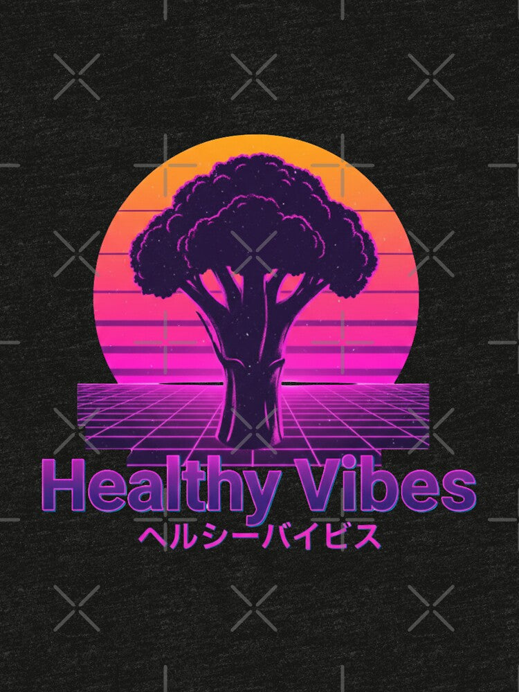 Retro Broccoli Sunset - 80s Synthwave Healthy Vibes by DisignByPrince