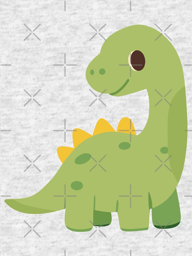 Cute Green Cartoon Dinosaur Illustration by IN Tales