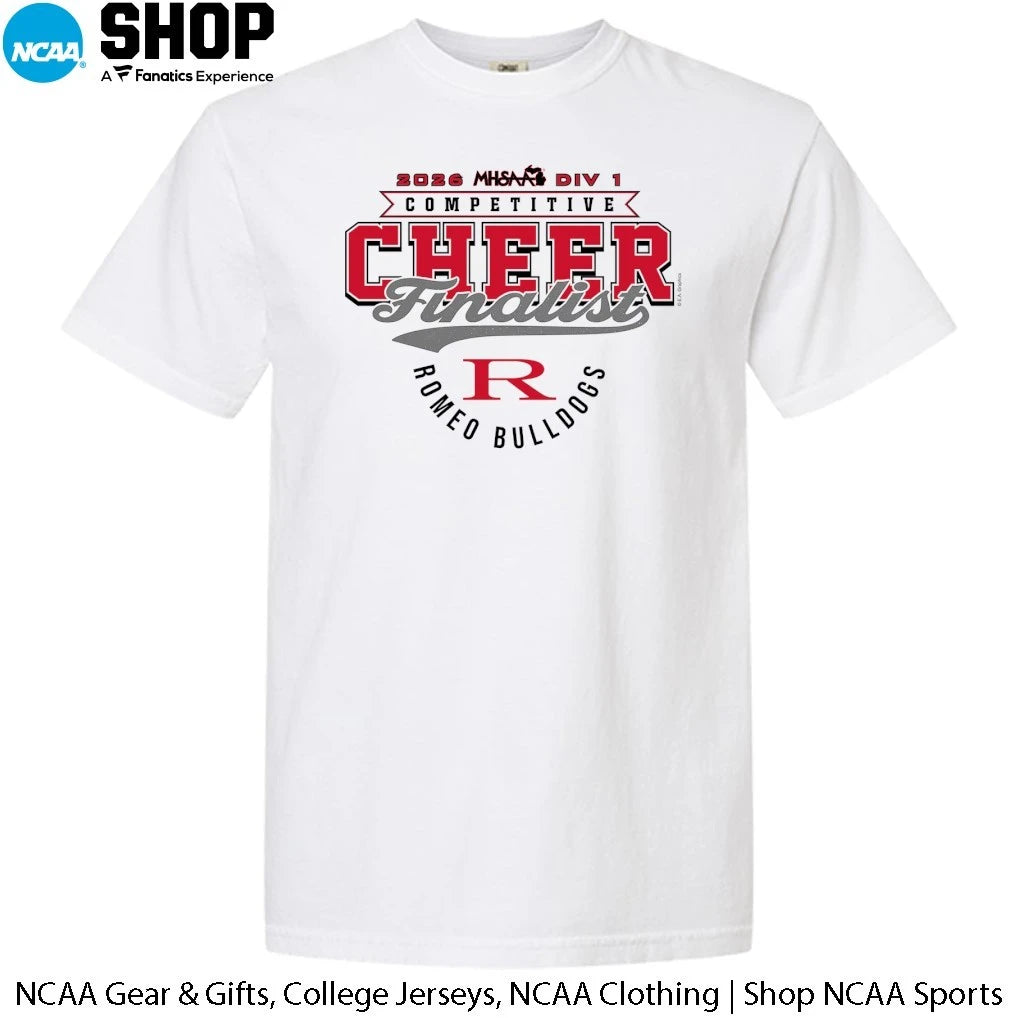 Romeo Bulldogs 2026 MHSAA DIV 1 Competitive Cheer Finalist T-Shirt