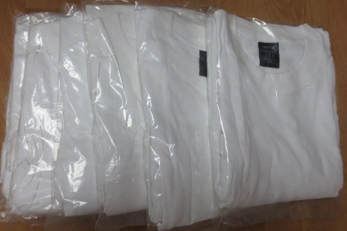 Men T-Shirts White Short Sleeve 4XL 6 Pc 100 Cotton Economical Import work wear