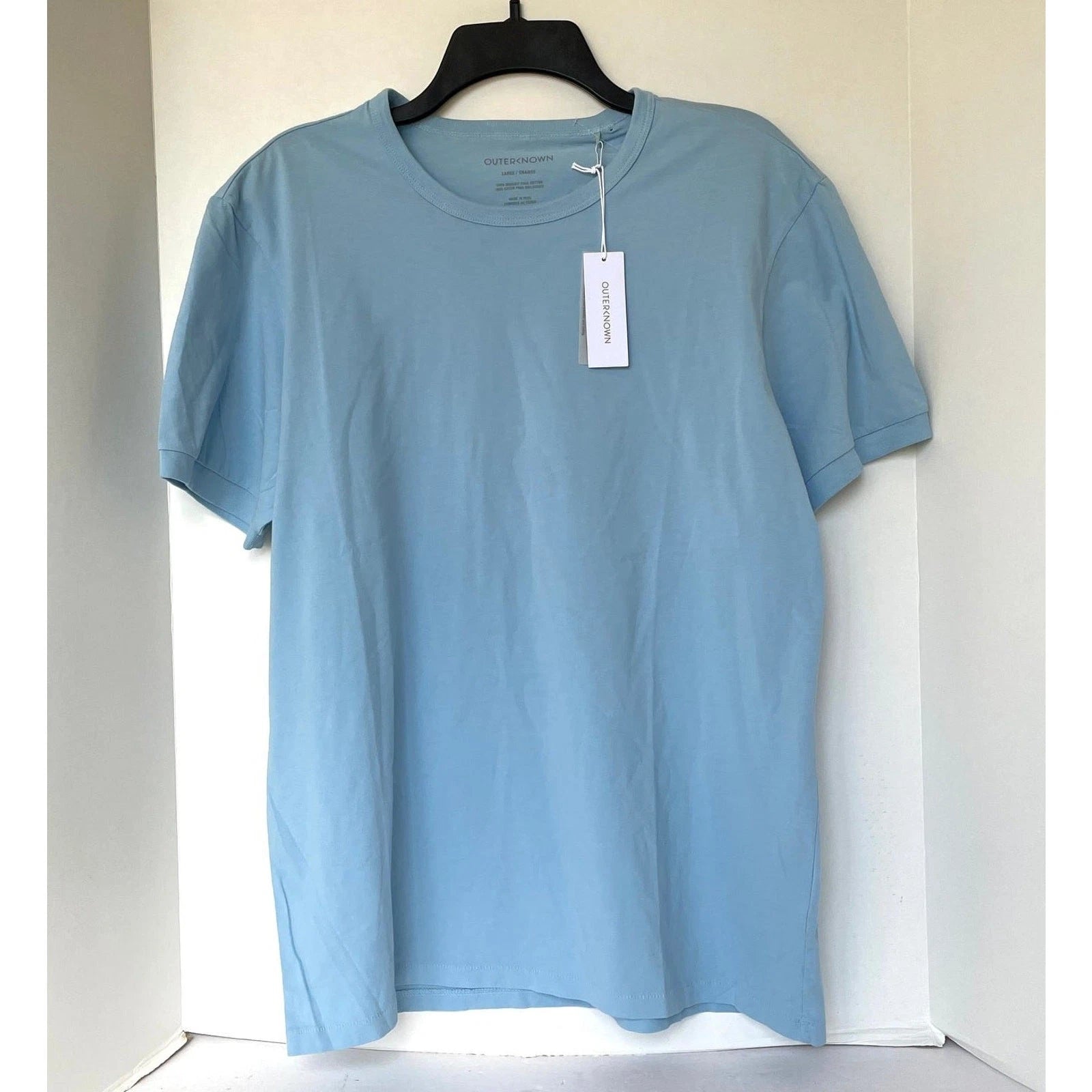 Outerknown Sojourn Tee Mens Medium Blue L Organic Cotton Short Sleeve Shirt