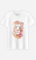 Desert Lion T-Shirt Men's Short Sleeve Cotton White Color Block S 2XL