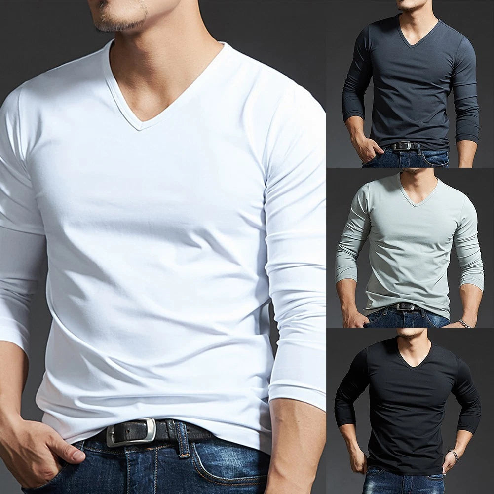 Sleek and Comfortable Men's Casual Long Sleeve Blouse with a Stylish Cut