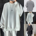 O-neck Sweatshirt Men Plaid Pullover Lightweight Fabric Loose Fit For Daily Wear