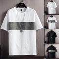 Loose Fit Men's Short Sleeve T Shirt Casual Daily Wear Spliced Texture M-3XL
