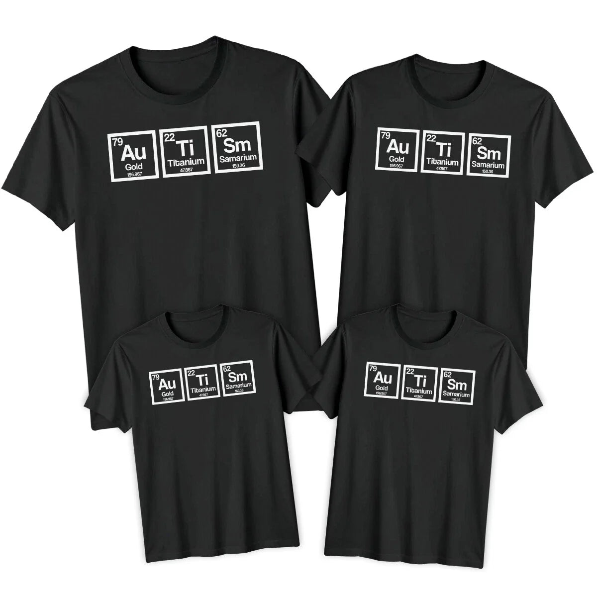Family Periodic Table Elements Autism Awareness Day T-Shirt Tee Spectrum #AD