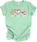 Peace Love Wine Shirt Funny Gift for Wine Lovers