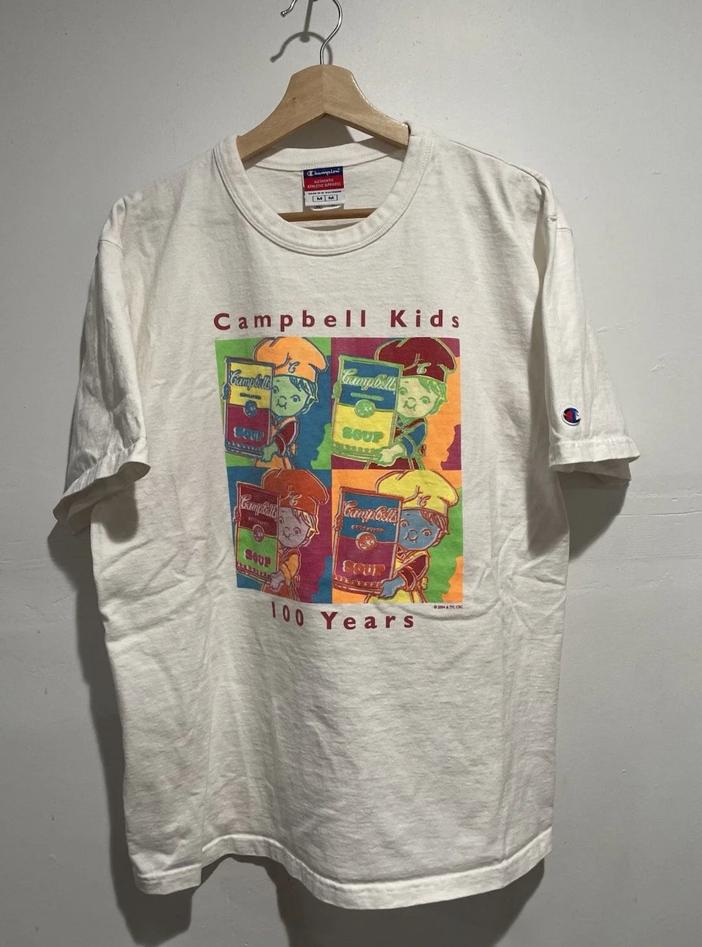 VINTAGE ANDY WARHOL CAMPBELL'S POP ART T SHIRT M - ROY LICHTENSTEIN KEITH HARING