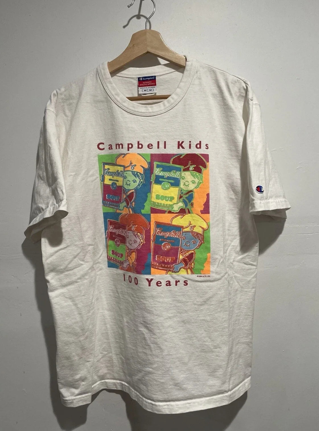 VINTAGE ANDY WARHOL CAMPBELL'S POP ART T SHIRT M - ROY LICHTENSTEIN KEITH HARING