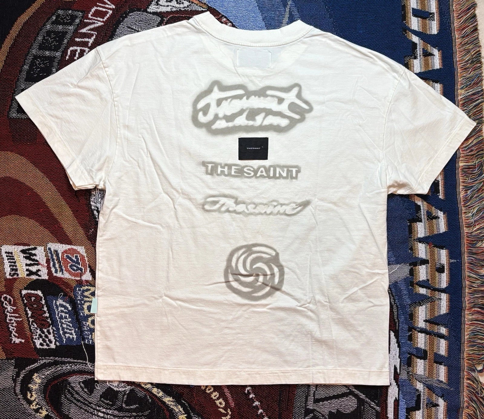 The Saint Mafia T-Shirt Oversized THESAINT Multi Logo Men’s Medium 24x29