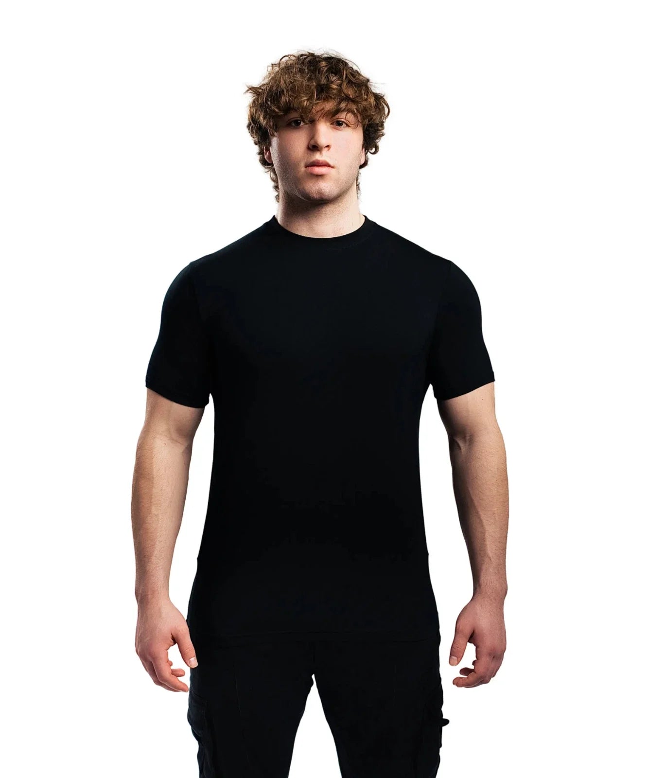 Ekkovision Fitted Blank T-Shirt Black 280 GSM (Thicker Material) Large