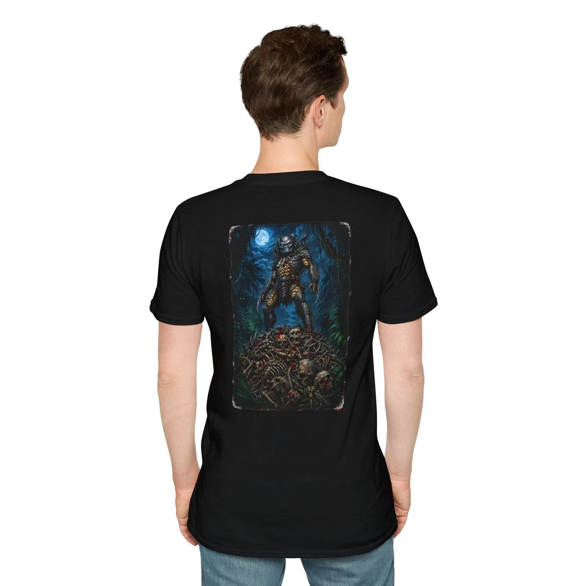 predator bone pile back only  T-Shirt | Plain Pocketless Shirt