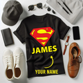 Personalised Super Dad T-Shirt Father Day Birthday Gift Superhero Unisex Top