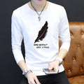 Cotton Round Neck Tee Featuring Trendy Letters Perfect for Any Occasion