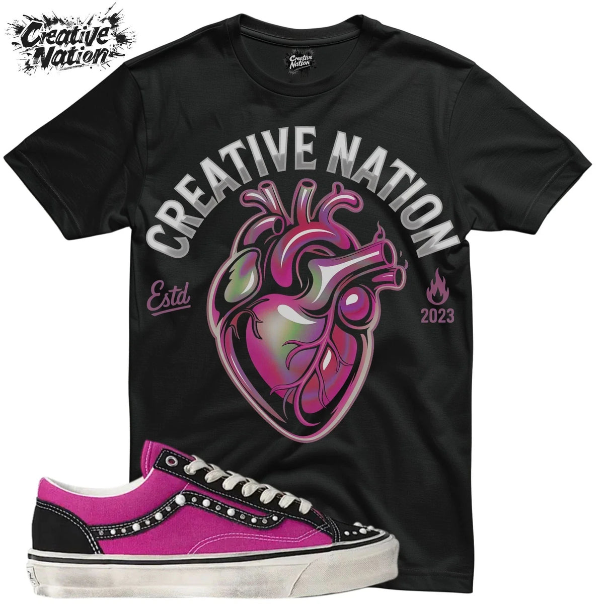 Shirt To Match OTW Old Skool 36 Pearlized Pack Pink Black Unisex Tee Heart Shirt