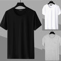 Men's Stylish Round Neck T Shirt with Short Sleeves for Summer Fashion