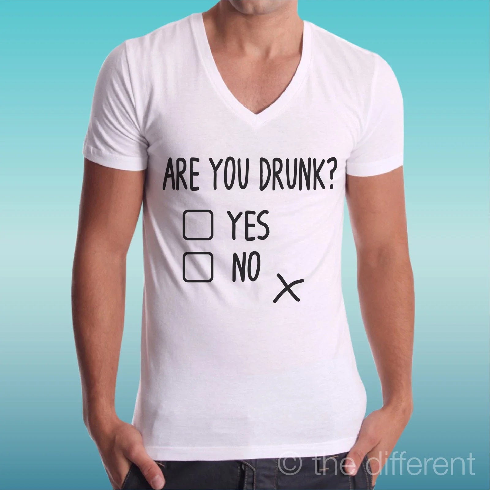 Are You Drunk Men's V Neck T-Shirt? Funny Crazy Gift Idea