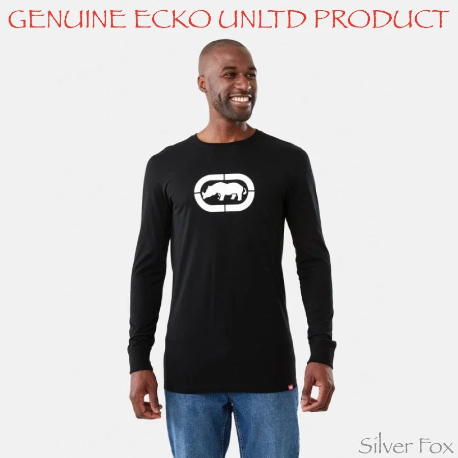 ECKO UNLTD LICENSE MENS BLACK GRAPHIC LONG SLEEVE TEE T SHIRT NEW WITH TAGS