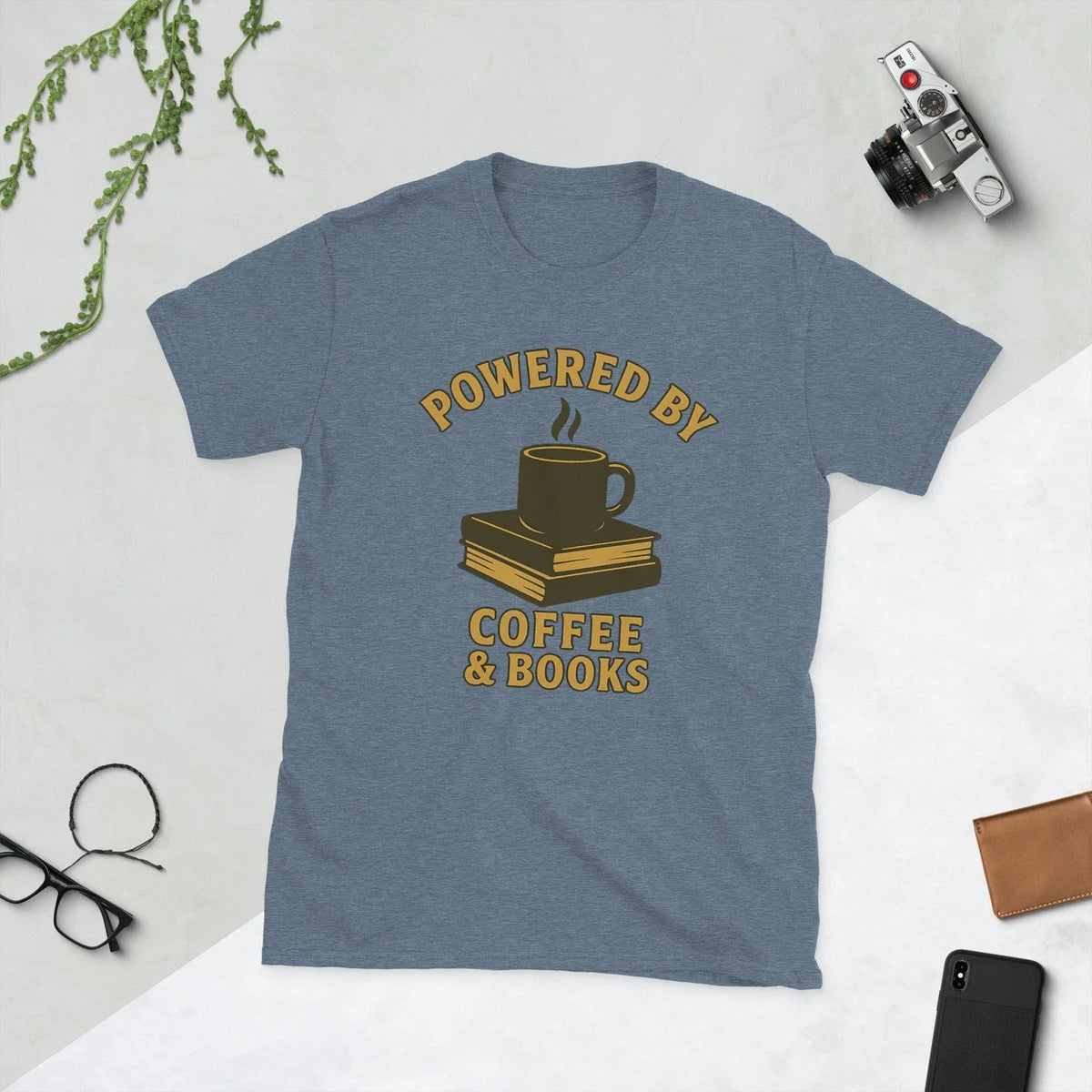 Powered by Coffee & Books Graphic Tee Unisex Reading Shirt Gift for Book Lovers