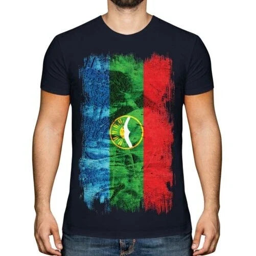 KARACHAY-CHERKESSIA GRUNGE FLAG MENS T-SHIRT TEE TOP FOOTBALL GIFT SHIRT