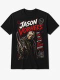 Jason Voorhees T-Shirt Horror Movie Graphic Tee Mens Black Cotton Top UK