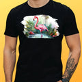 Mens Flamingo Motif Cotton T-Shirt Size XS to 5XL