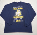 Grumpy Cat T Shirt 2XL Im A Simple Old Man Long Sleeve Grandpacore Cotton