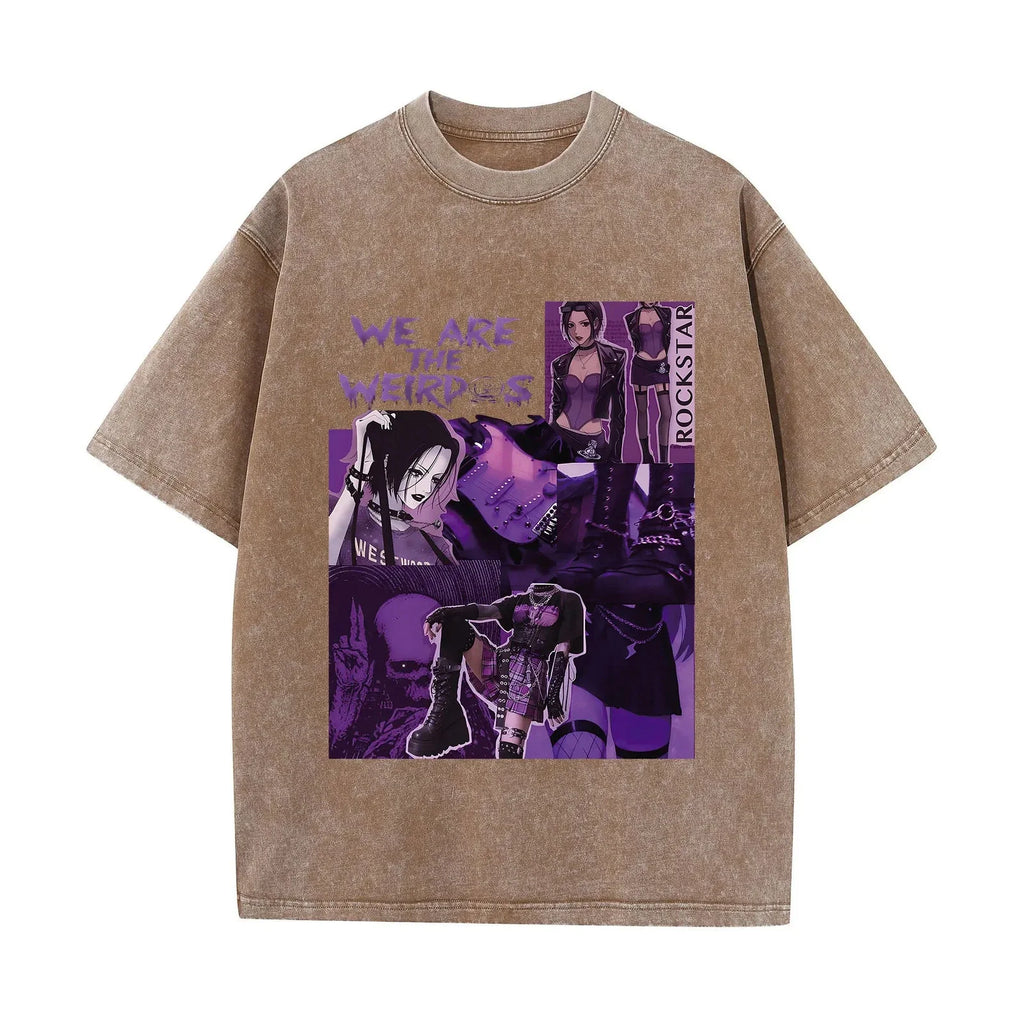 Japanese Anime NANA T-Shirt Vintage Washed Harajuku Graphic Tee Unisex S-XXXL